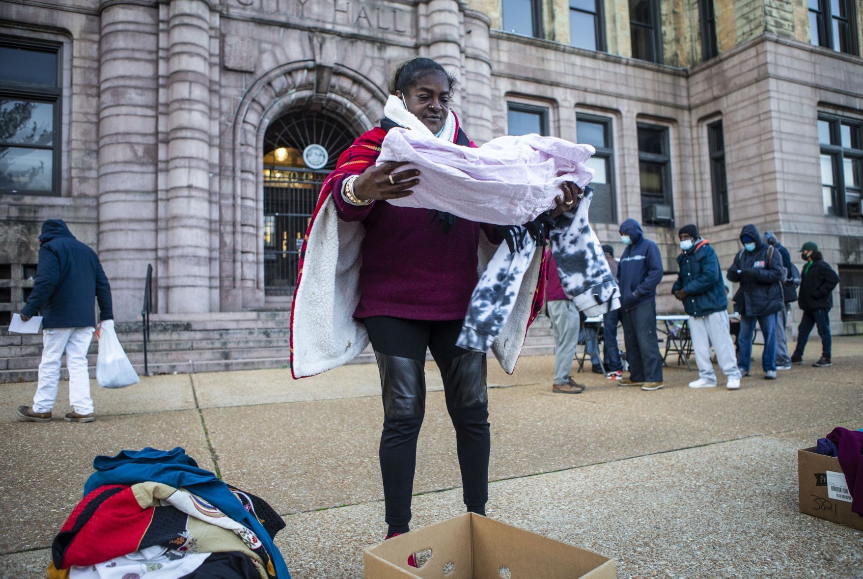 PPE and other resources distributed to the homeless at City Hall